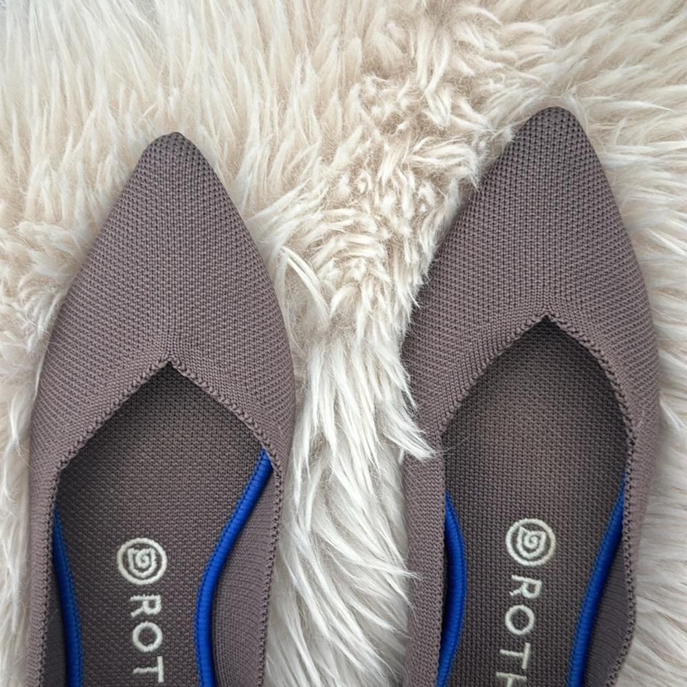 Rothy's Sz 8 The Point Flat Mink Dusty Purple Shoes Retired Color Pointed - Picture 6 of 6